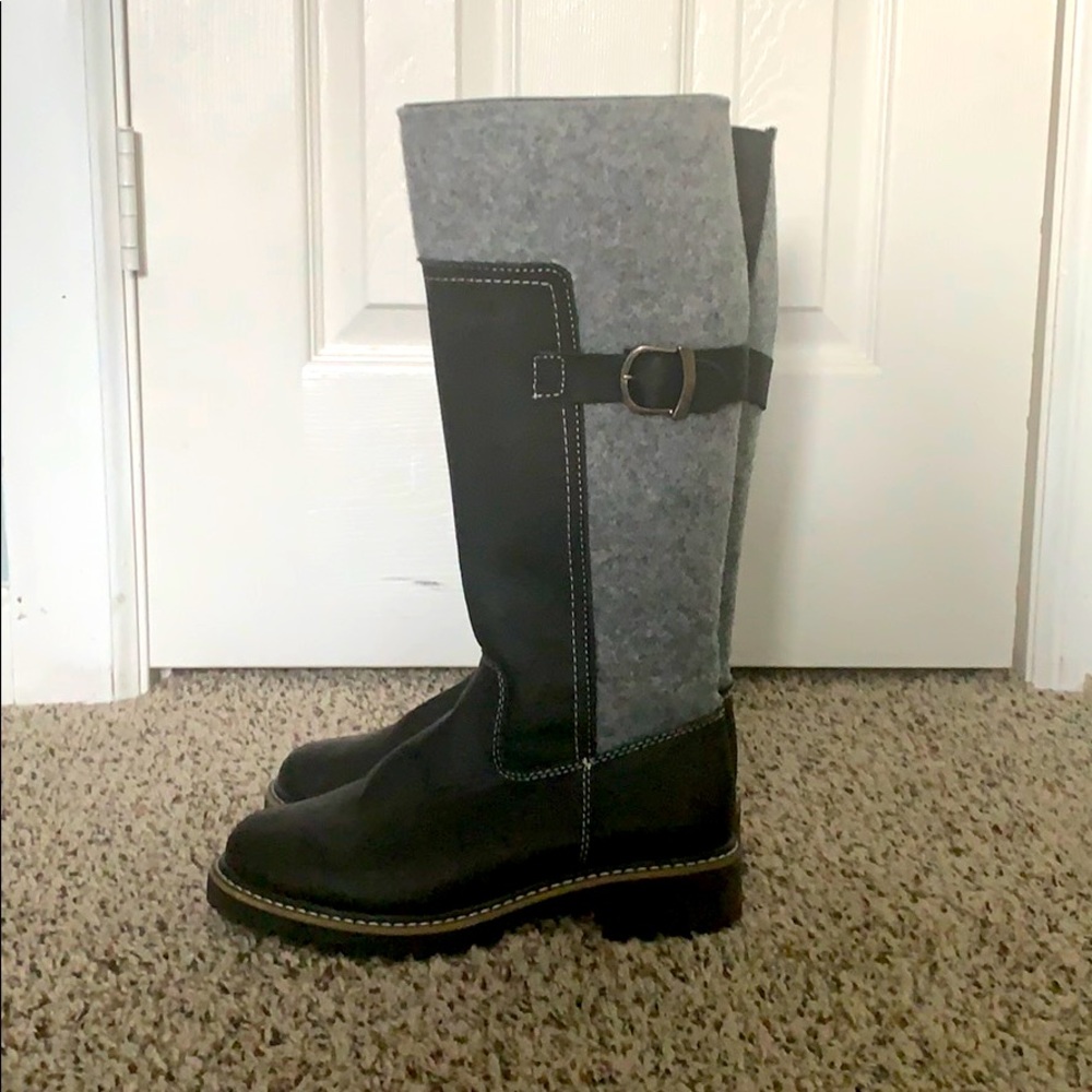 Size 7 Tall Black/ Grey Boots